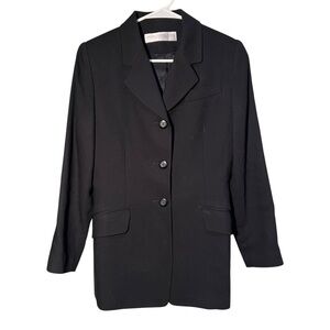 Valerie Stevens Women's Size 2 Petite Blazer Suit Jacket Black Pure New Wool